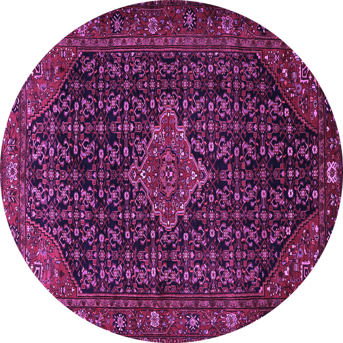 Round Persian Purple Traditional Rug, tr1645pur