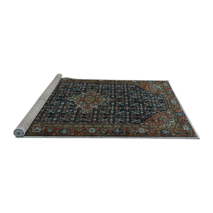 Sideview of Machine Washable Persian Light Blue Traditional Rug, wshtr1645lblu