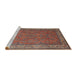 Sideview of Machine Washable Traditional Dark Almond Brown Rug, wshtr1646