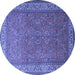 Round Persian Blue Traditional Rug, tr1646blu