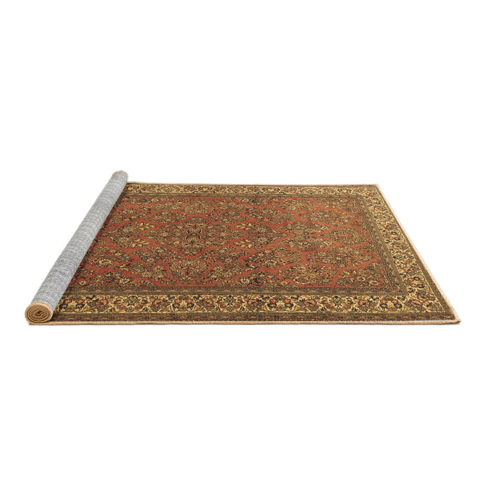 Sideview of Machine Washable Persian Brown Traditional Rug, wshtr1646brn