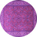 Round Persian Purple Traditional Rug, tr1646pur