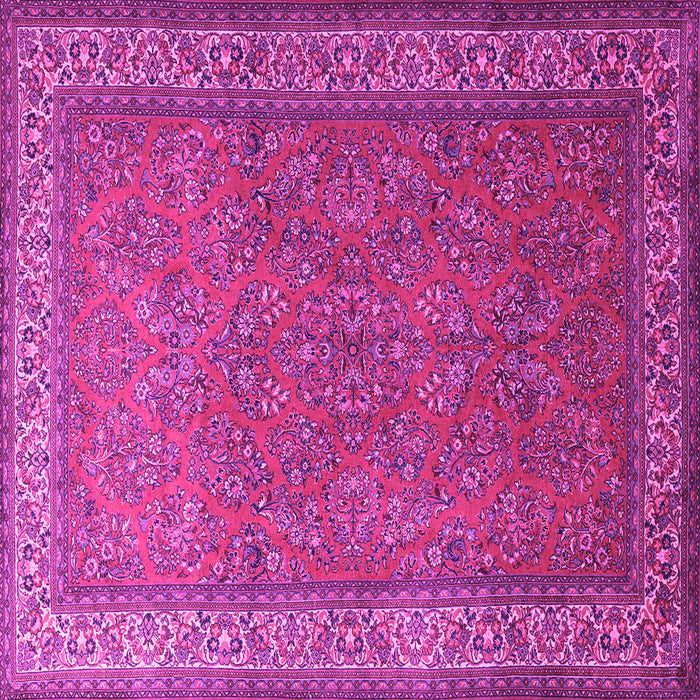 Square Persian Pink Traditional Rug, tr1646pnk