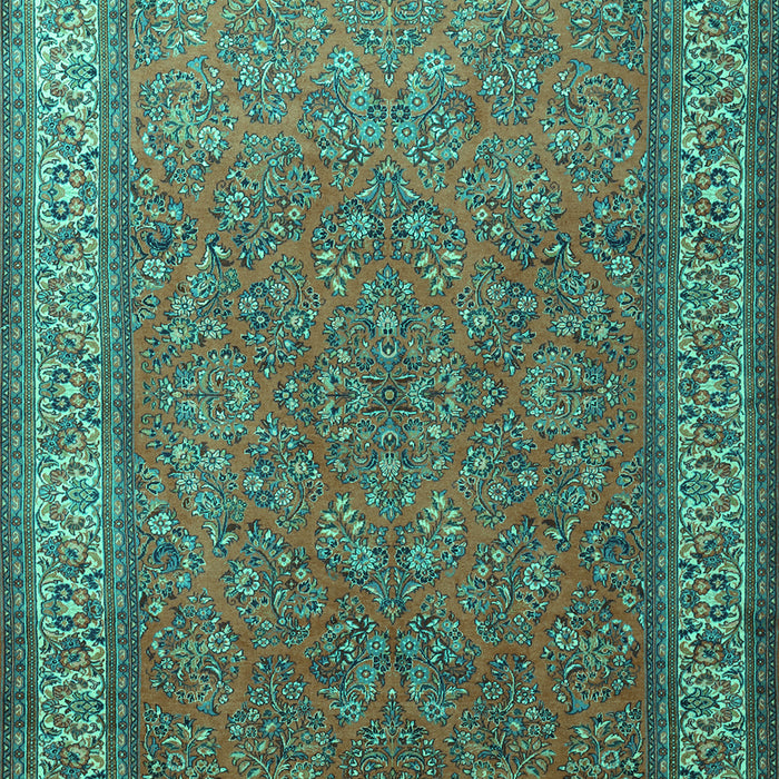 Machine Washable Persian Turquoise Traditional Area Rugs, wshtr1646turq
