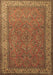 Machine Washable Persian Brown Traditional Rug, wshtr1646brn