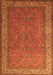 Serging Thickness of Machine Washable Persian Orange Traditional Area Rugs, wshtr1646org