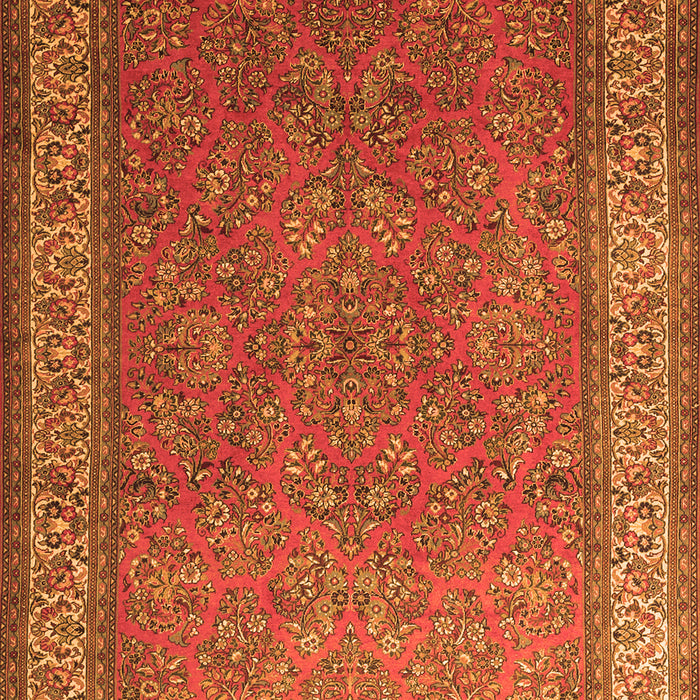 Serging Thickness of Machine Washable Persian Orange Traditional Area Rugs, wshtr1646org