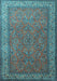 Machine Washable Persian Light Blue Traditional Rug, wshtr1646lblu