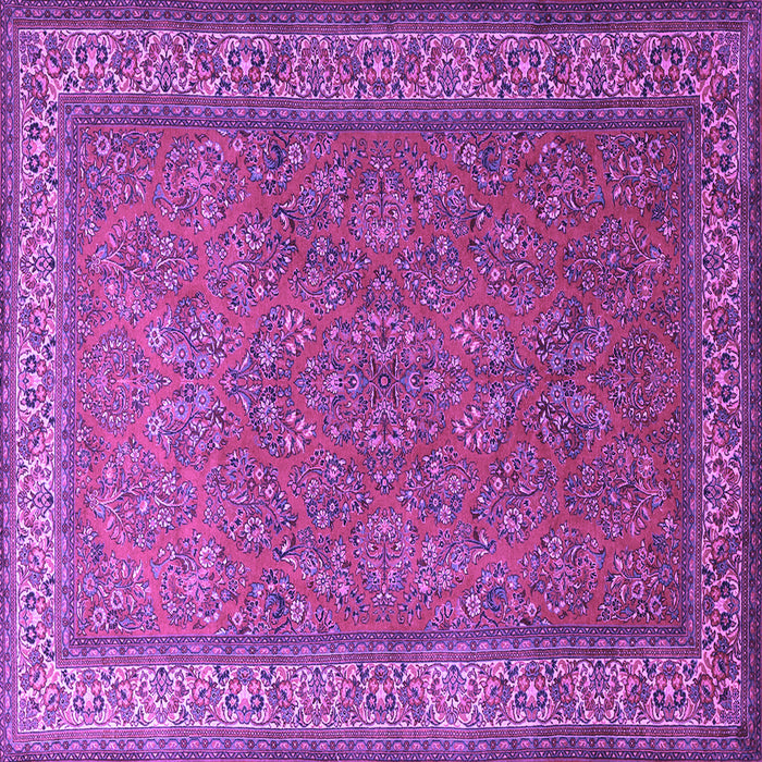 Square Persian Purple Traditional Rug, tr1646pur