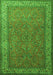 Serging Thickness of Machine Washable Persian Green Traditional Area Rugs, wshtr1646grn