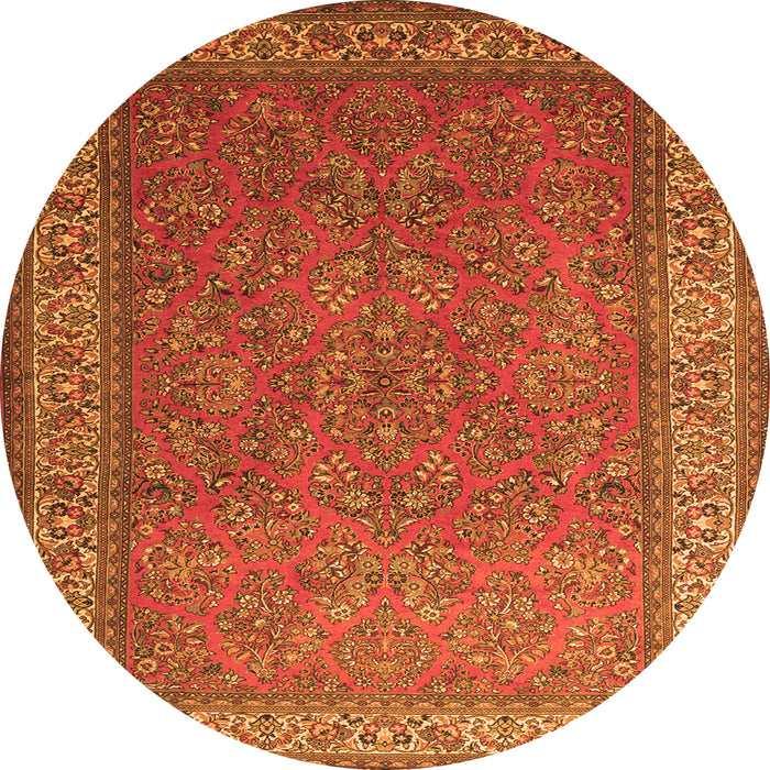 Square Persian Orange Traditional Rug, tr1646org