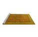 Sideview of Machine Washable Persian Yellow Traditional Rug, wshtr1646yw