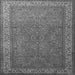 Round Machine Washable Persian Gray Traditional Rug, wshtr1646gry