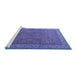 Sideview of Machine Washable Persian Blue Traditional Rug, wshtr1646blu