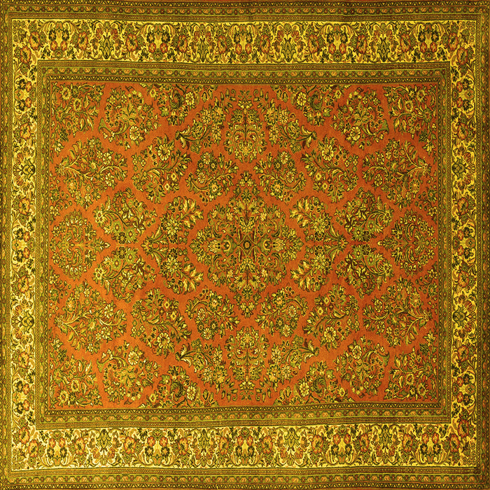 Square Persian Yellow Traditional Rug, tr1646yw