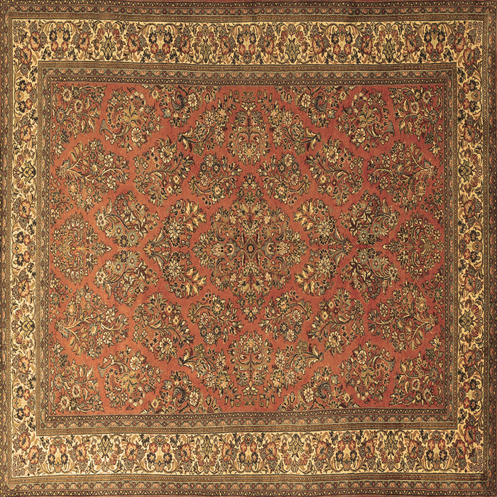Square Persian Brown Traditional Rug, tr1646brn