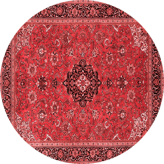 Machine Washable Medallion Red Traditional Rug, wshtr1647red