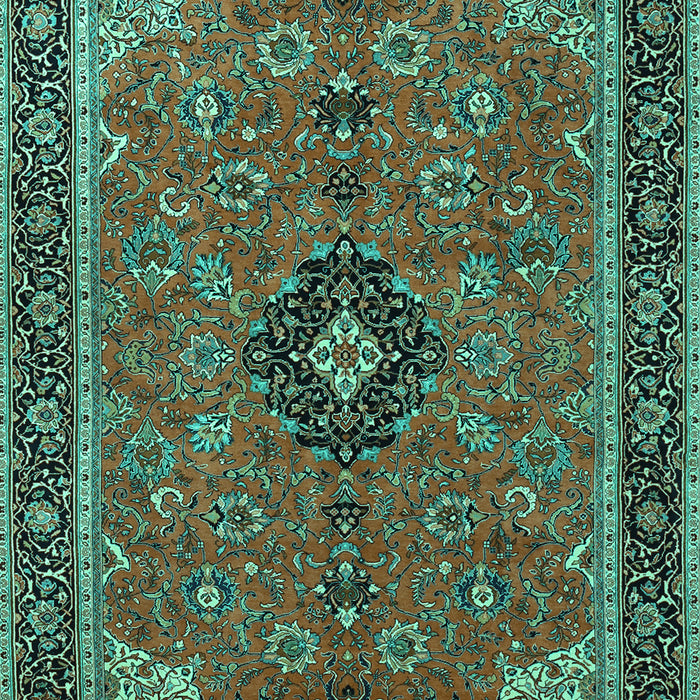 Medallion Turquoise Traditional Rug, tr1647turq