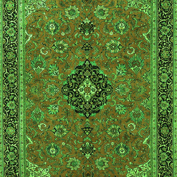 Serging Thickness of Machine Washable Medallion Green Traditional Area Rugs, wshtr1647grn