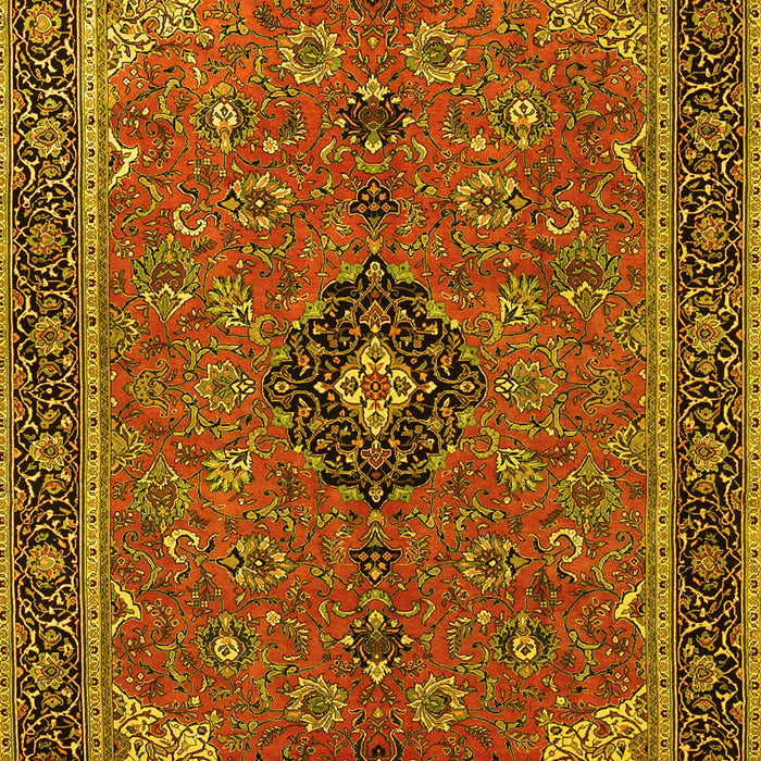 Medallion Yellow Traditional Rug, tr1647yw