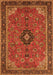 Serging Thickness of Machine Washable Medallion Orange Traditional Area Rugs, wshtr1647org