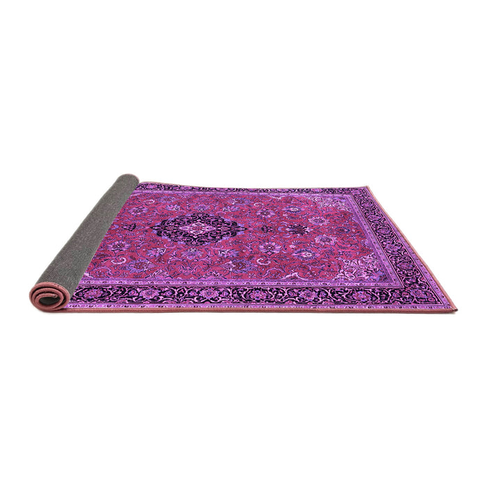 Sideview of Medallion Purple Traditional Rug, tr1647pur