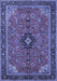 Medallion Blue Traditional Rug, tr1647blu