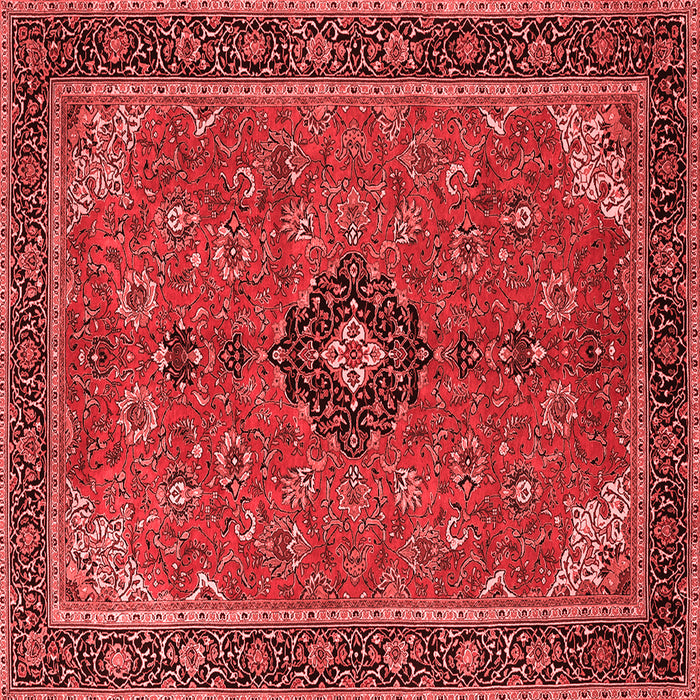 Machine Washable Medallion Red Traditional Rug, wshtr1647red