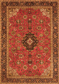 Medallion Orange Traditional Rug, tr1647org