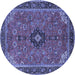 Round Medallion Blue Traditional Rug, tr1647blu