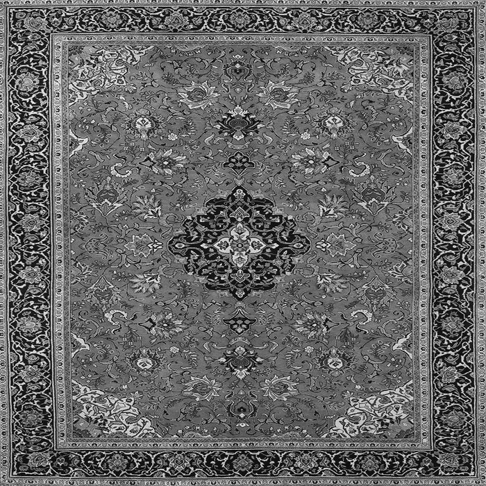Serging Thickness of Medallion Gray Traditional Rug, tr1647gry