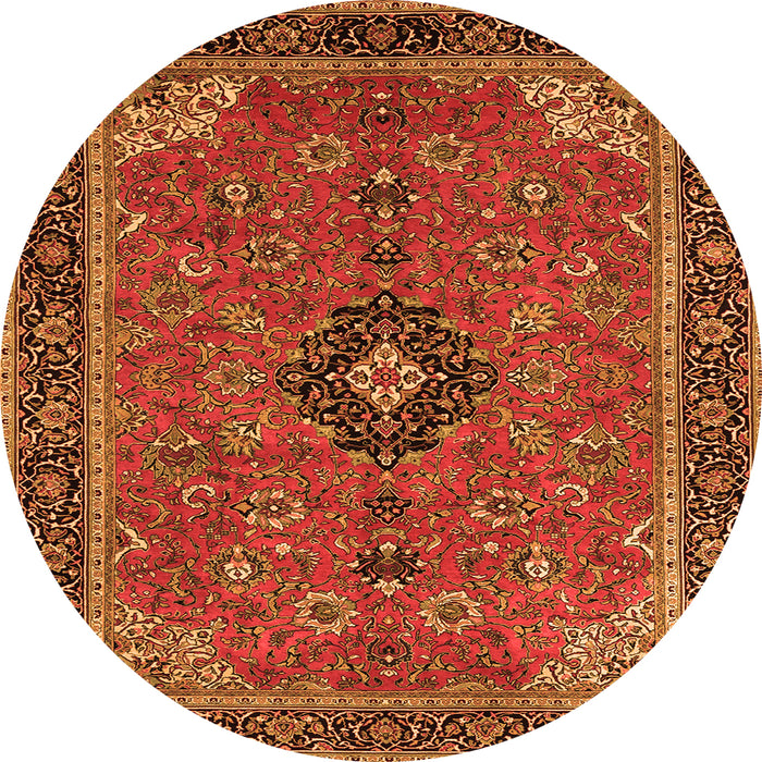 Machine Washable Medallion Orange Traditional Area Rugs, wshtr1647org