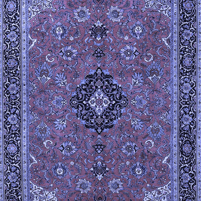 Machine Washable Medallion Blue Traditional Rug, wshtr1647blu