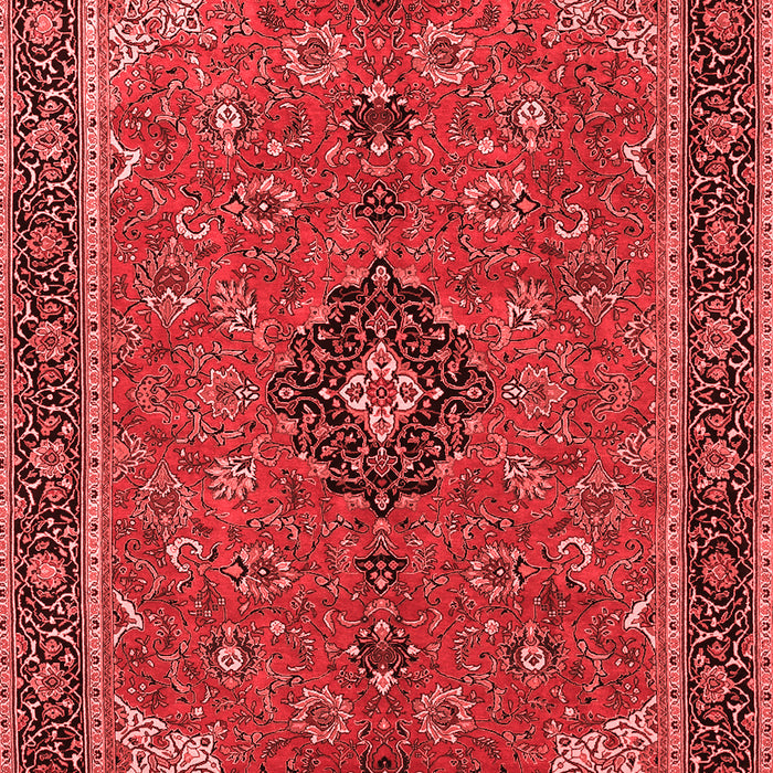 Machine Washable Medallion Red Traditional Rug, wshtr1647red