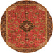 Square Medallion Orange Traditional Rug, tr1647org