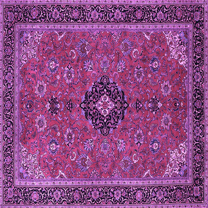 Square Medallion Purple Traditional Rug, tr1647pur