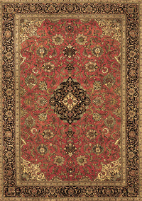 Medallion Brown Traditional Rug, tr1647brn