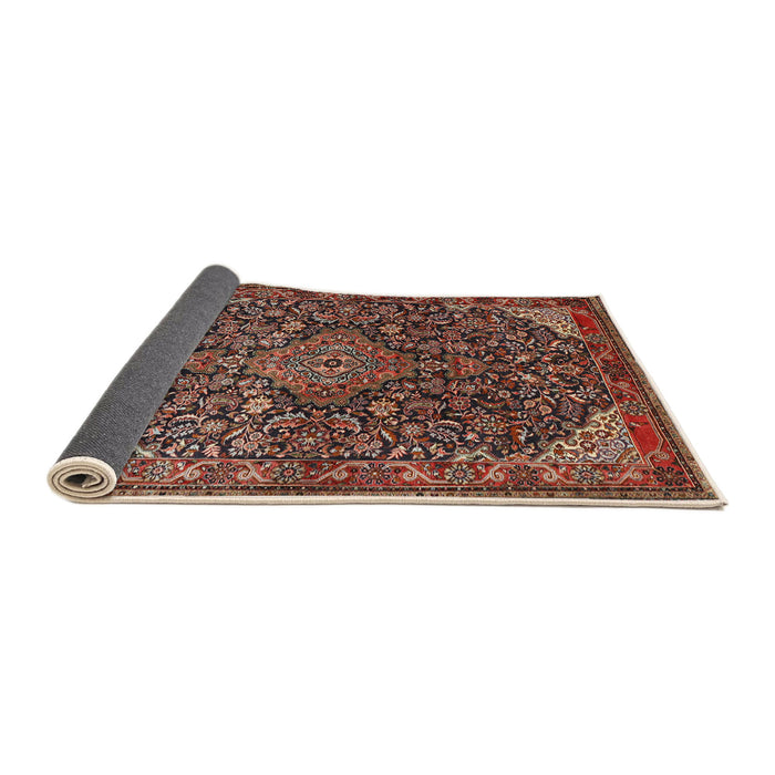 Sideview of Traditional Orange Salmon Pink Medallion Rug, tr1648