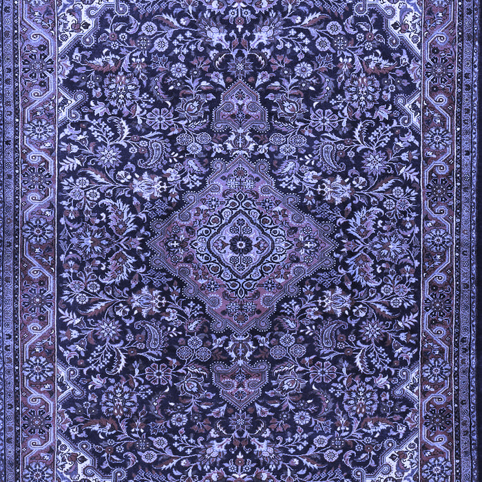Machine Washable Medallion Blue Traditional Rug, wshtr1648blu