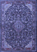 Medallion Blue Traditional Rug, tr1648blu