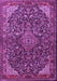 Machine Washable Medallion Purple Traditional Area Rugs, wshtr1648pur