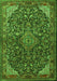 Medallion Green Traditional Rug, tr1648grn