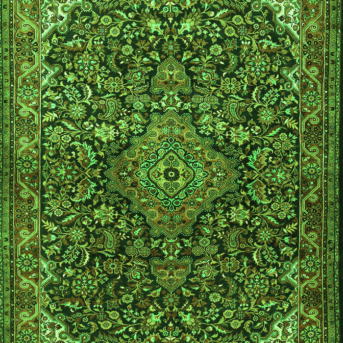 Medallion Green Traditional Rug, tr1648grn