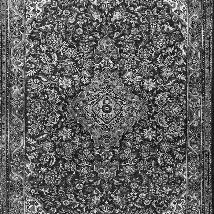 Serging Thickness of Machine Washable Medallion Gray Traditional Rug, wshtr1648gry