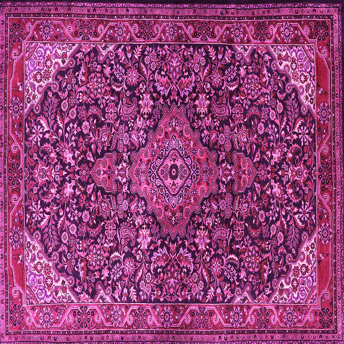 Square Medallion Pink Traditional Rug, tr1648pnk