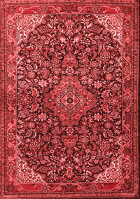 Medallion Red Traditional Rug, tr1648red