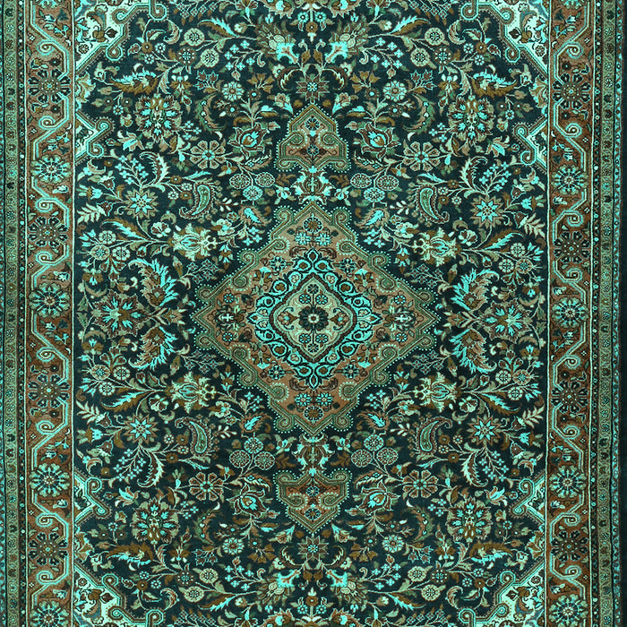 Medallion Turquoise Traditional Rug, tr1648turq