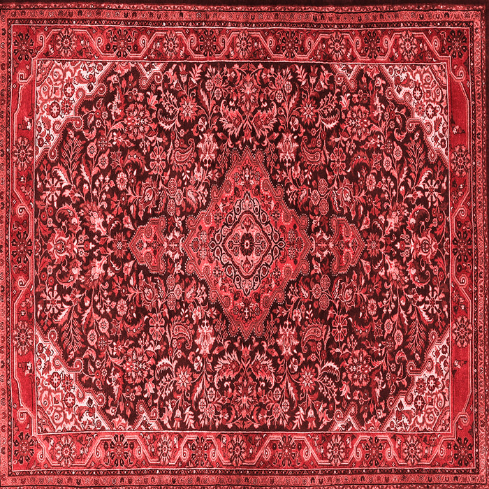 Machine Washable Medallion Red Traditional Rug, wshtr1648red