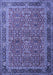 Machine Washable Persian Blue Traditional Rug, wshtr1649blu