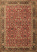 Machine Washable Persian Brown Traditional Rug, wshtr1649brn